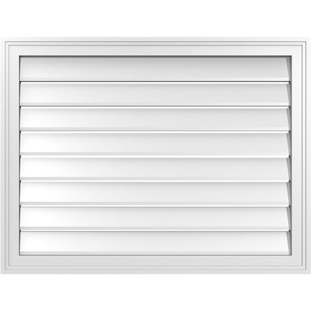 Ekena Millwork Vertical Surface Mount PVC Gable Vent: Functional, w/ 2"W x 1-1/2"P Brickmould Frame, 34"W x 26"H GVPVE34X2602SF